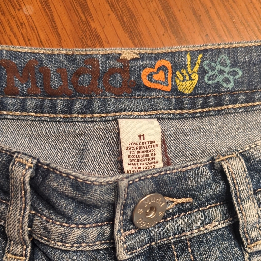 Mudd Denim Shorts with Vibrant Embroidery